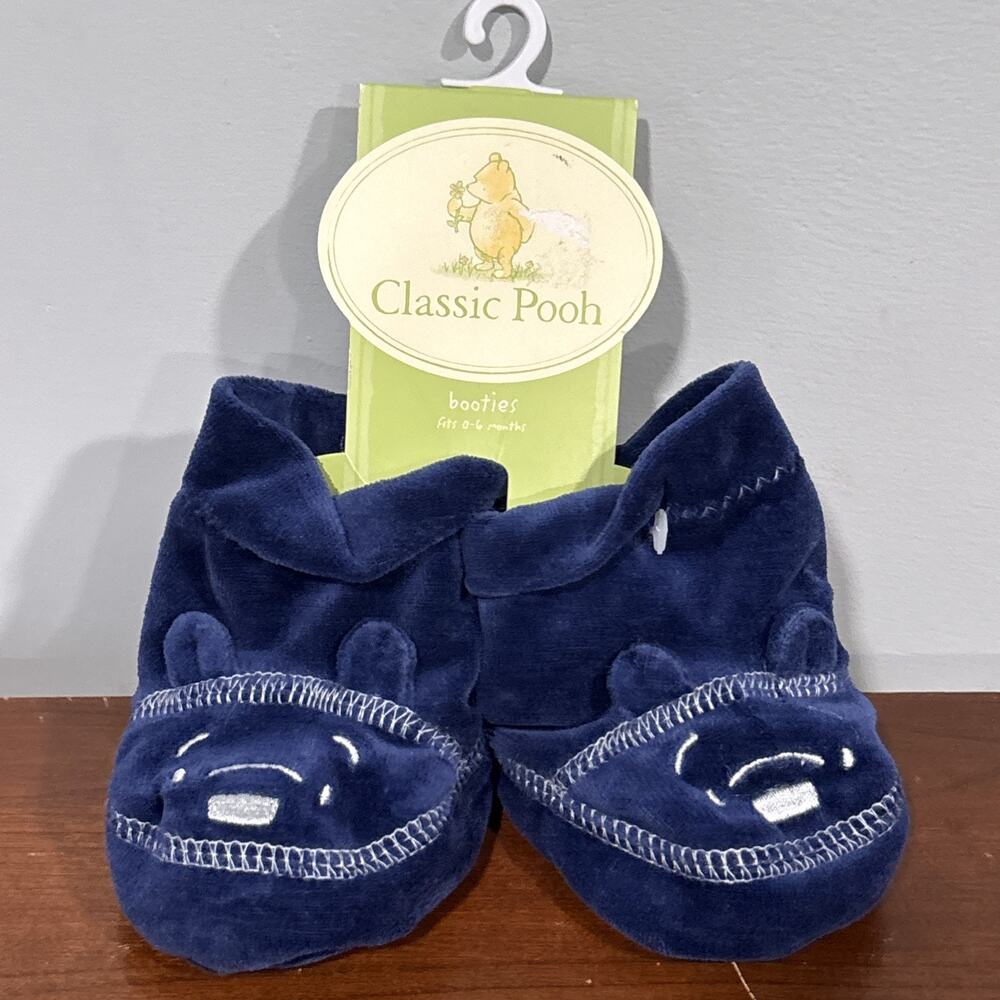 Classic Pooh Disney Winnie The Pooh Navy Blue Baby Booties